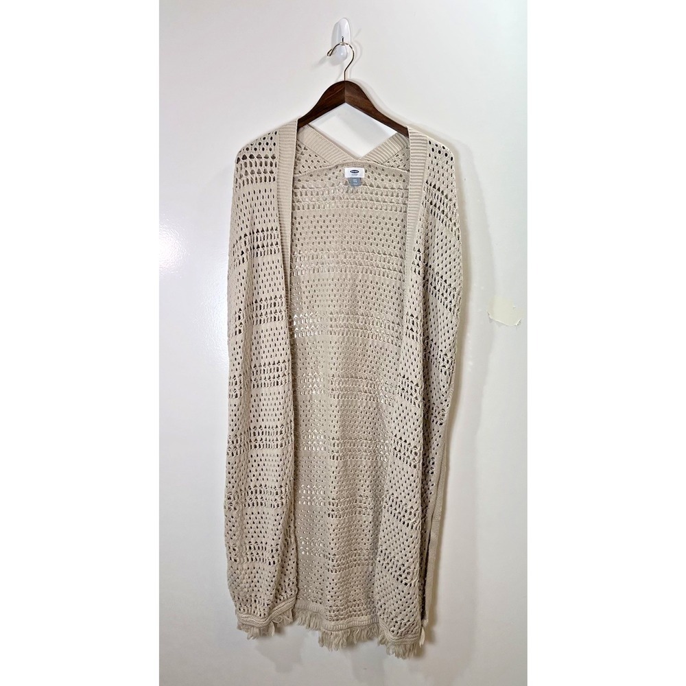 Old Navy Womens Crochet Fringe Shawl Sz XXL Boho Beach Festival Coachella Hippie